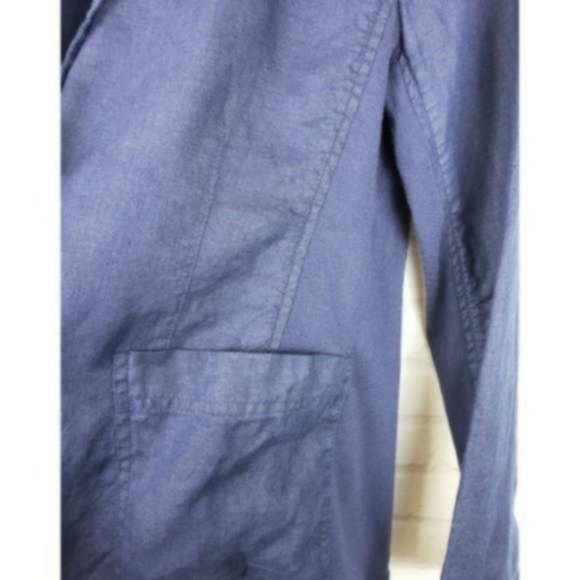 Eileen Fisher Navy Linen Cardigan Jacket - Picture 4 of 5